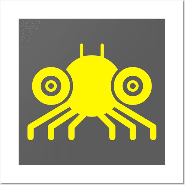 Spidy Yellow Wall Art by Bug Robot